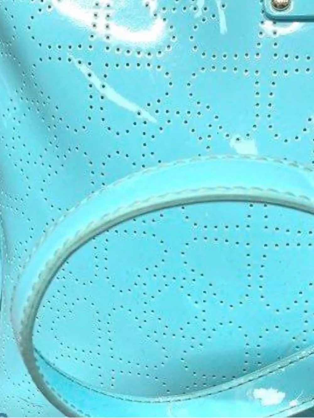Kate spade Turquoise Perforated Patent Crossbody Bag Storybook Liner